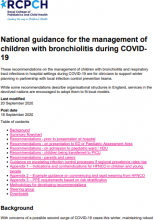 National guidance for the management of children with bronchiolitis and lower respiratory tract infections during COVID-19 [Updated 22nd September 2020]